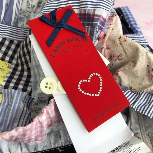 NWT Lapin House skirt patchwork blue & pink cotton high-low size 8 years - Picture 8 of 11